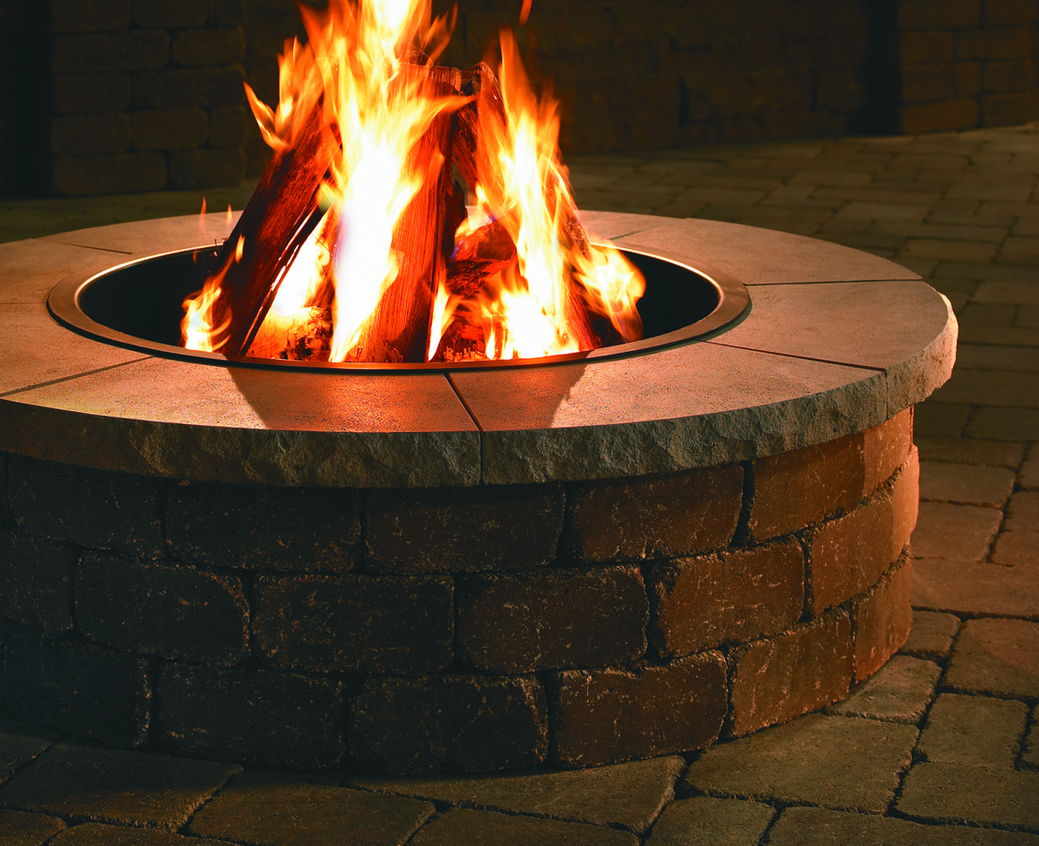 Modular Fire Pits Area Landscape Supply, Rockwood Steel Insert And Cooking Grate For Ring Fire Pit