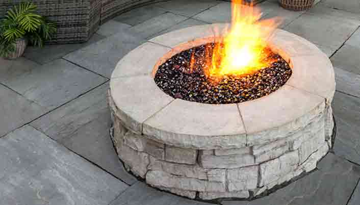 Modular Fire Pits Area Landscape Supply, Stone Fire Pit Metal Insert